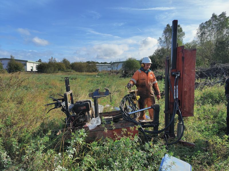 Geotechnical site investigation being conducted by Earth Environmental & Geotechnical Ltd in the North West